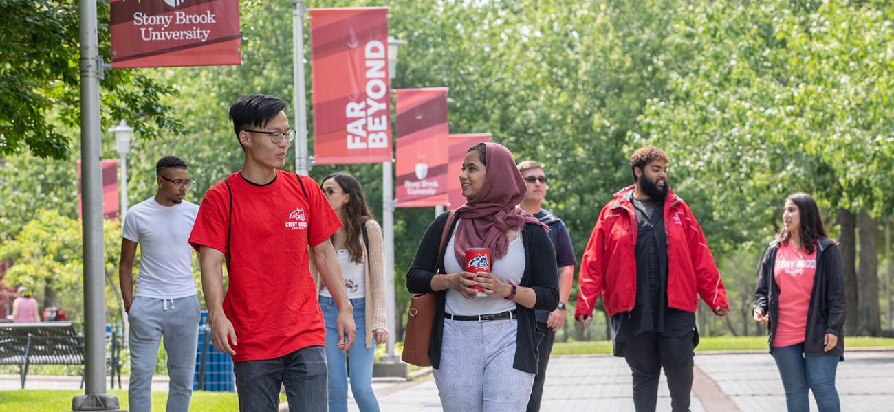 Students walking on campus